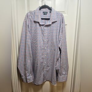 LAUREN RALPH LAUREN Men’s‎ Shirt Tall Fit  Size 20x38x39 Supreme Cotton Blue Red